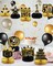 9 Pcs 50th Birthday Decoration for Men Women 50th Birthday Table Decorations Cheers to 50th Birthday Honeycomb Centerpieces 1974 Table Topper Black and Gold 50th Birthday Party Favors